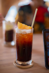 Close-up of drink on table