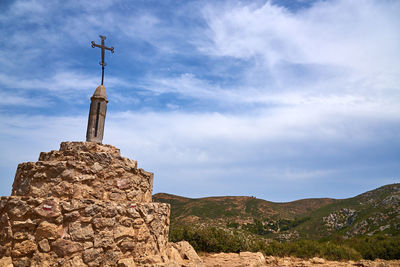 Cross of st katarina the creu de santa catarina on the massis de montgri the hills near torroella