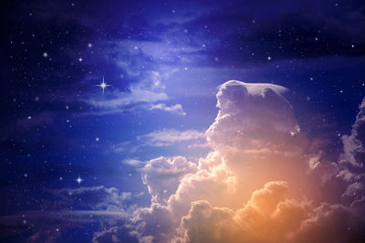 Low angle view of sky at night