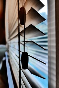 Close-up of wooden blinds