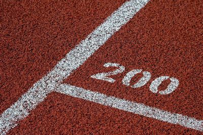 Full frame shot of red running track