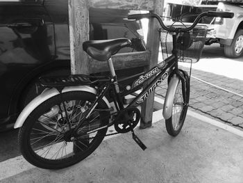 Bicycle parked on footpath