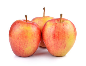 Close-up of apple against white background