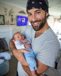 Portrait of father and son