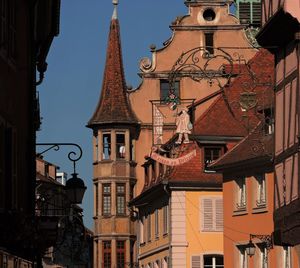 Low angle view of buildings against sky