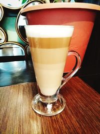 Close-up of coffee cup on table