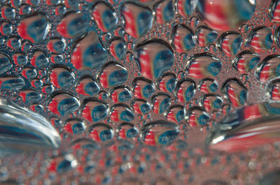 Close-up of bubbles on table