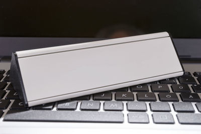 Close-up of laptop on table