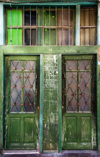 Closed window of building