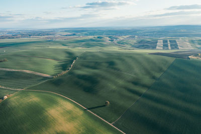 Wavy meadows spring landscape in south moravia, czech republic