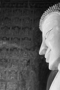 Close-up of carving on wall