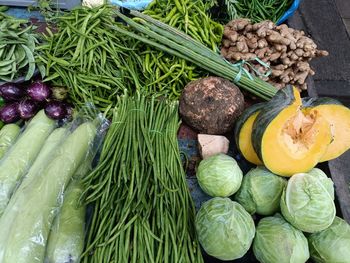 High angle view of fruits in market