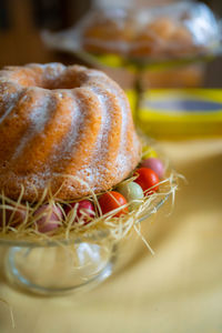 Close-up of food on table