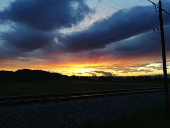 Scenic view of silhouette landscape against sky at sunset