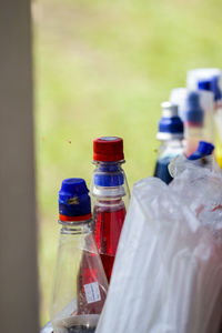 Close-up of drink in glass on table