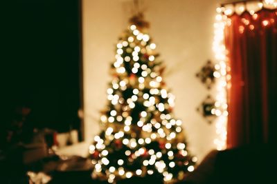 Close-up of illuminated christmas lights