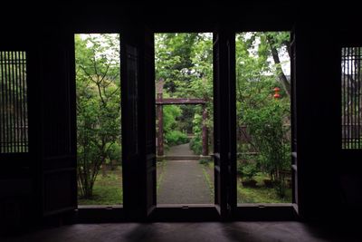 Closed window of house