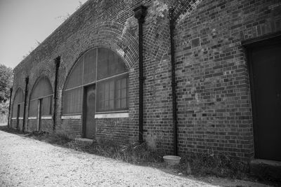 View of historic building hilsea lines ramparts fort in portsmouth united kingdom in black and white