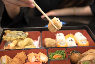 Close-up of various japanese food