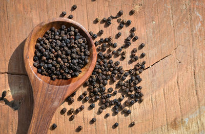 High angle view of berries on table