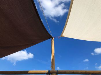 Low angle view of roof against sky