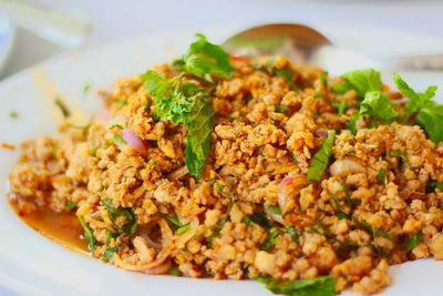 Close-up of salad in plate
