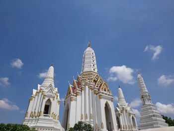 Low angle view of temple building against sky