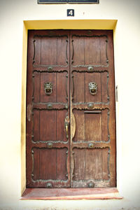 Close-up of wooden door