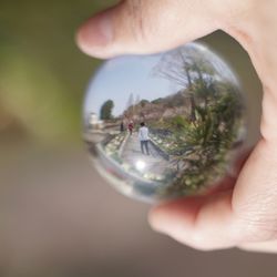 Close-up of person holding glass