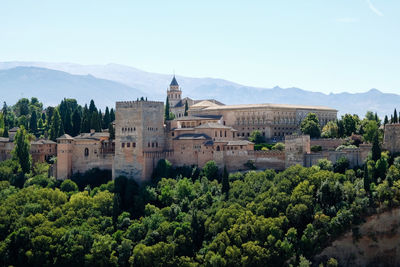 View of the alhambra of granada in spain