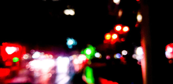 Defocused image of illuminated lights