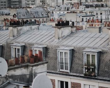 High angle view of cityscape during winter