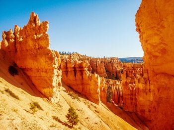 View of rock formations against sky