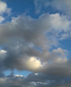 Low angle view of clouds in sky