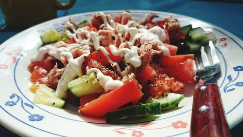 Close-up of served food