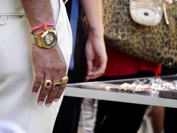 Close-up of man hand holding hands