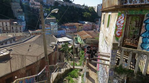 High angle view of city
