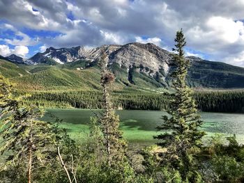 Scenic view of mountains against sky