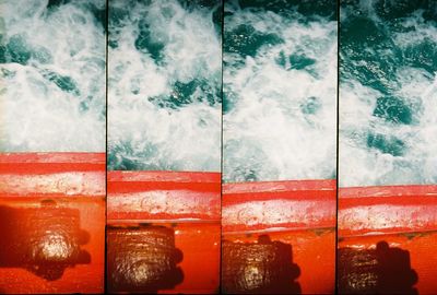 Full frame shot of red glass