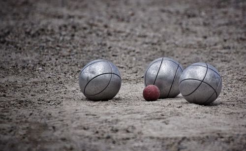 Balls on ground