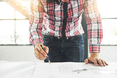 Man working on table