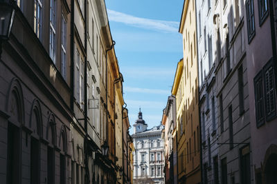 Low angle view of residential buildings against sky