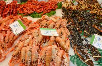 Close-up of seafood for sale