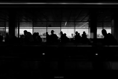 Silhouette people at airport