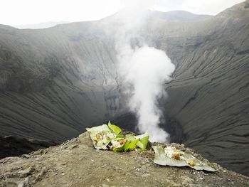 Scenic view of volcanic mountain