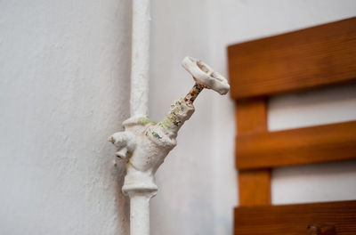 Low angle view of statue against building