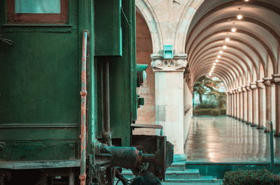 Interior of subway station platform