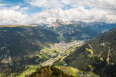 Wide view from the peaks of the siusi alps