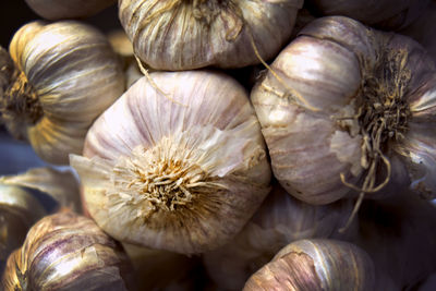 Full frame shot of garlic bulbs