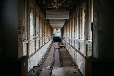 Interior of abandoned building